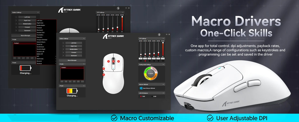 X3 Wireless Gaming Mouse,49g Ergonomic PC Mouse,Triple Modes PAW3395 26K DPI Optical Sensor,Programmable Buttons