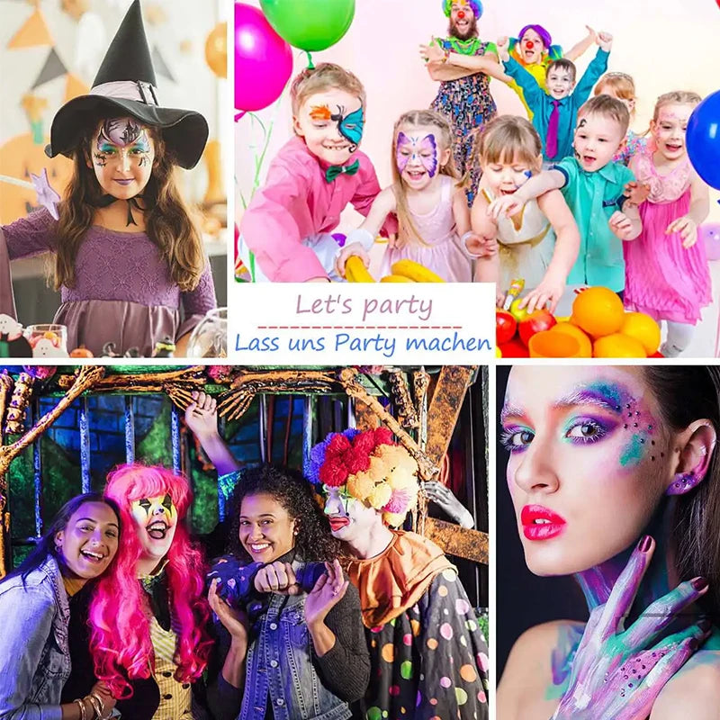 42 Colours Water Solubility Glitter Face Body Paint,Body Makeup Face Paint Pigments Stage Makeup for Halloween Masquerade Party