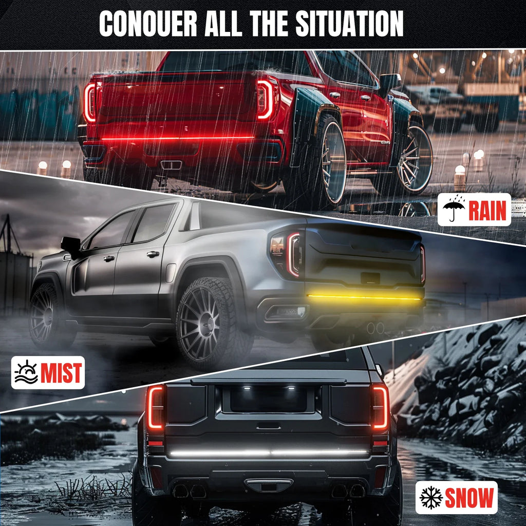 60" Tailgate LED Strip Bar Brake Turn Signal Tail Light LED Tailgate Light Bar Brake Backup Running Strip Led Lights
