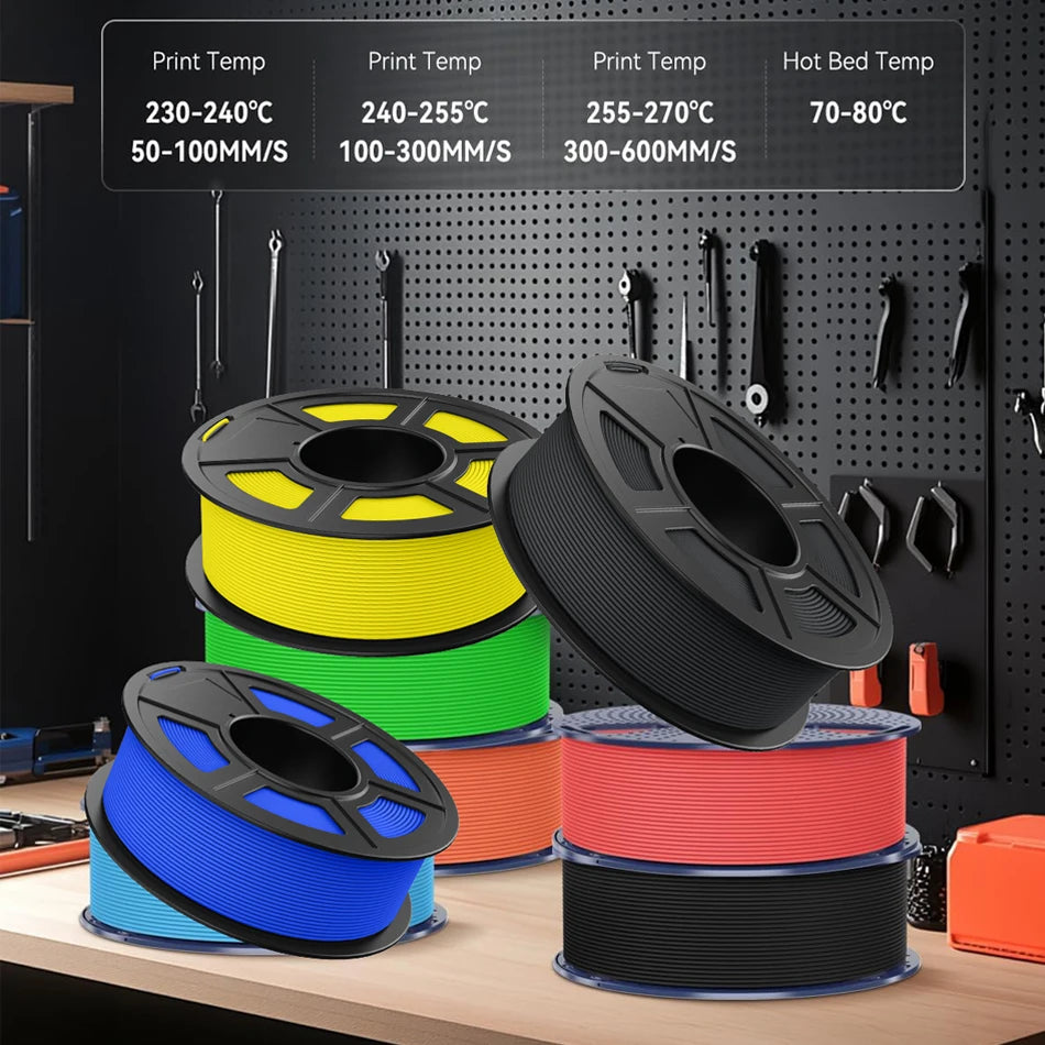 JAYO 4 Rolls High Speed Matte PETG 3D Printer Filament High Flow Speedy 50-600mm/s Matte Effect PETG 3D Printing Mateials for 3D Printer & Pen