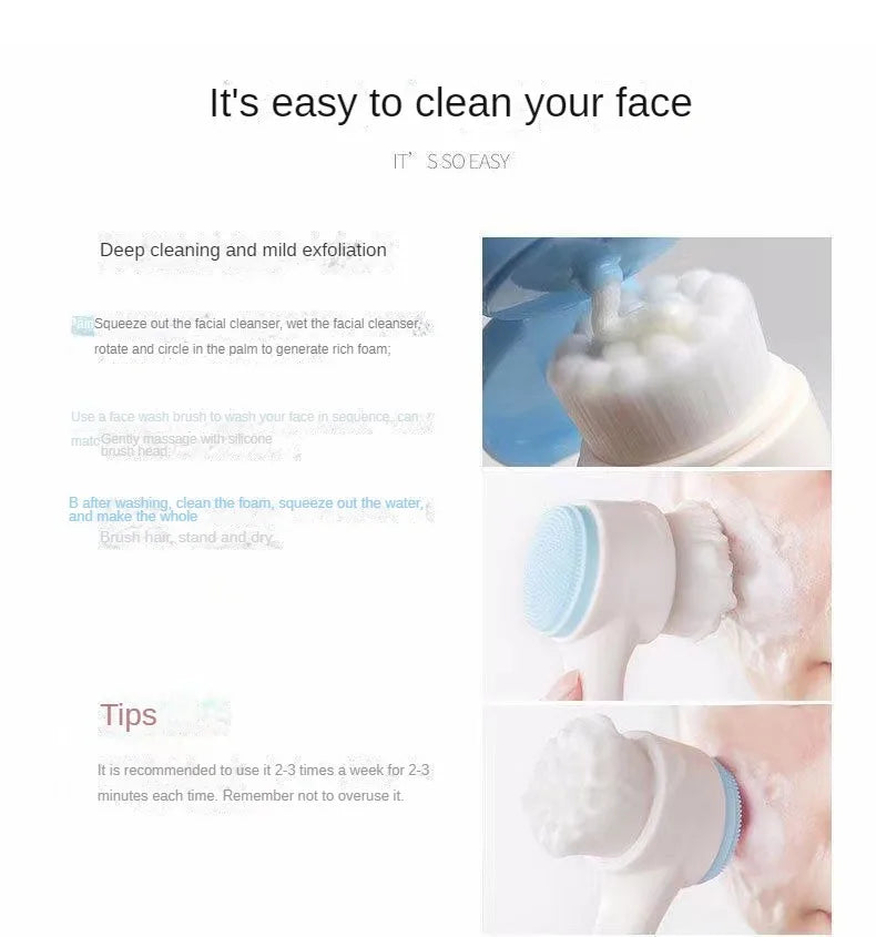 Double-Sided Silicone Facial Cleansing Brush