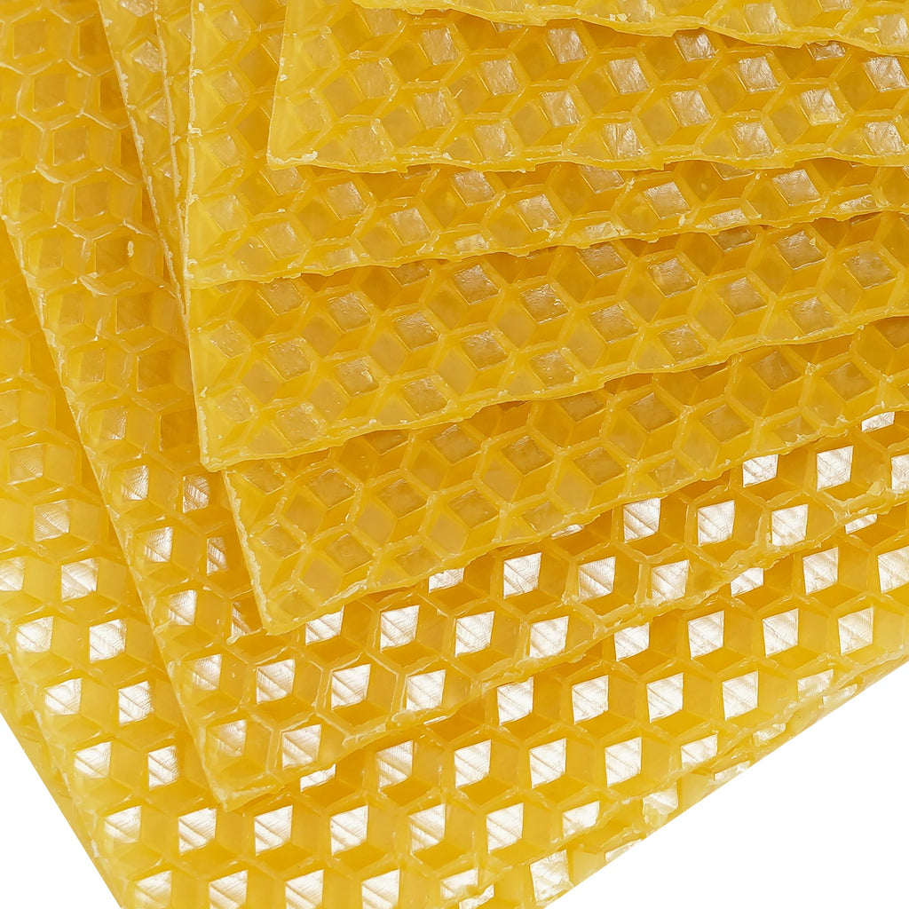 30-Pack Beeswax Foundation Sheets Natural Beeswax Hive Foundations Beekeeper's Starter Kit 7.68x16.34" Beekeeping Sheets for Increased Honey Production