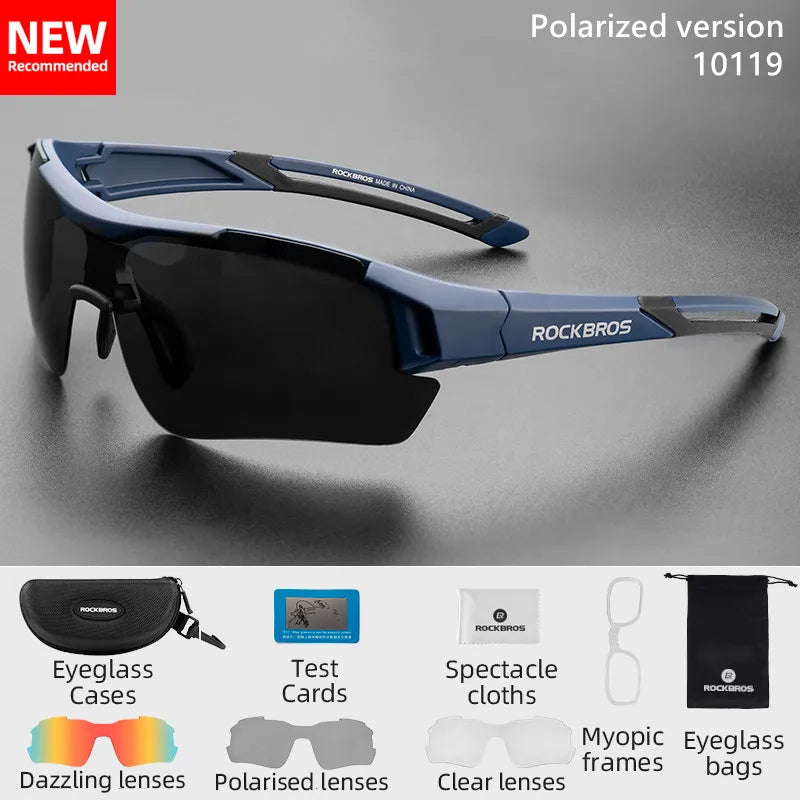 Polarized Cycling Glasses Men Sports Sunglasses Road MTB Mountain Bike Bicycle Riding Protection Goggles Glasses 5 Lens
