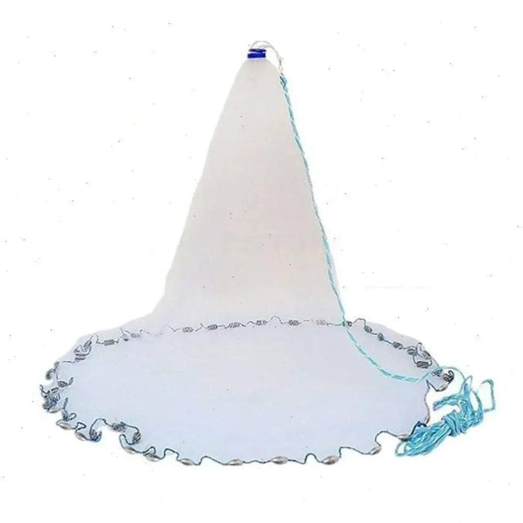 Fishing Cast Net, 10ft Diameter 3m, Anti-Tangle Mesh, Steel Sinkers for Fast Sinking, Seal Bottom Design, Ready to Use, Efficient Fish Catching Tool
