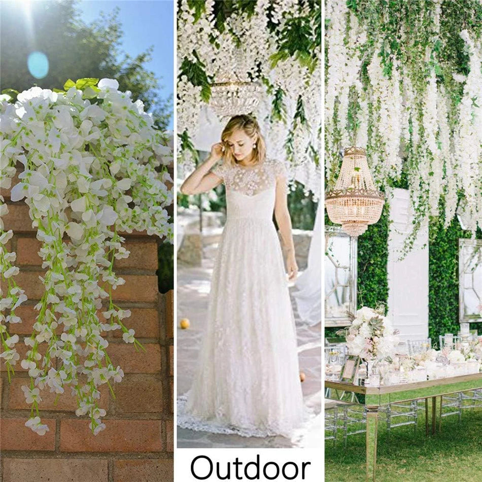 Artificial Wisteria Hanging Flowers, 43 Inch
