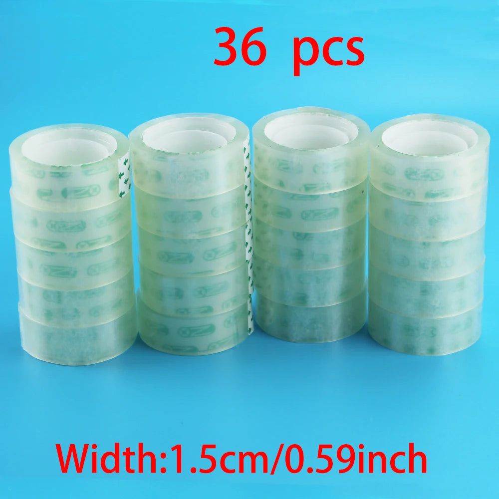 15mm Width Clear Tape School Transparent Tape Office Adhesive Tapes High-Viscosity Sealant Packaging TMJ-001-15mm