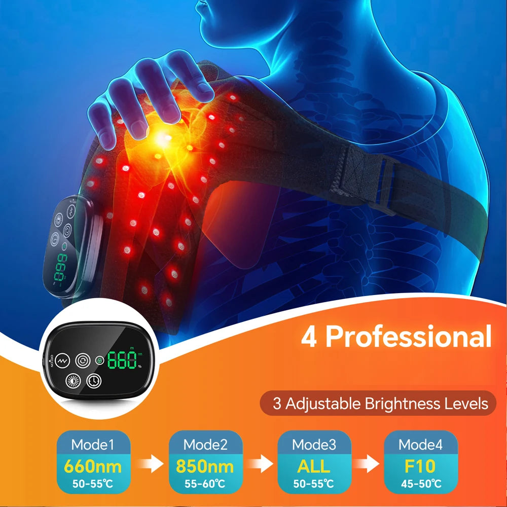 Heated Shoulder Brace and Massager, Adjustable Electric Heating Wrap for Shoulder and Arm
