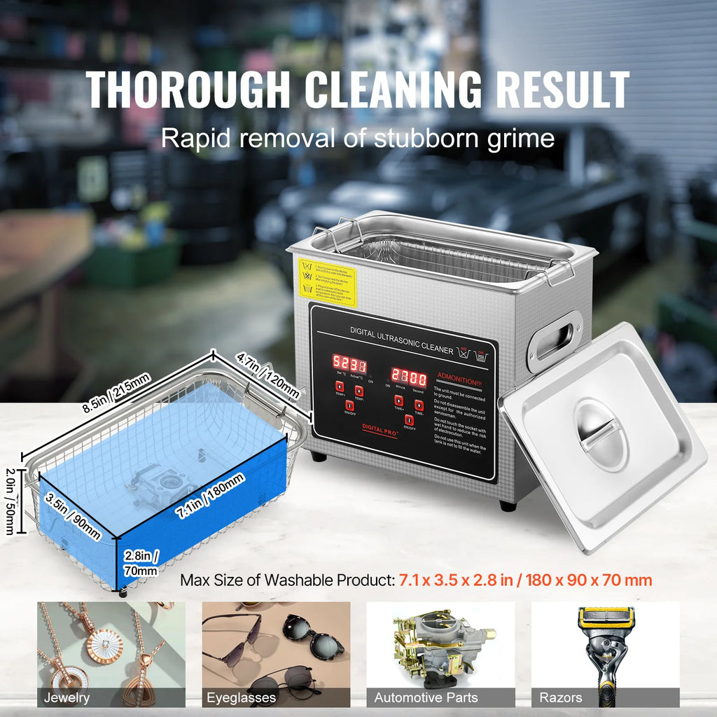SucceBuy 2L 3L 6L 10L 22L 30L Ultrasonic Cleaner Stainless Steel Portable Heated Cleaning Washing Machine Ultrasound Appliance