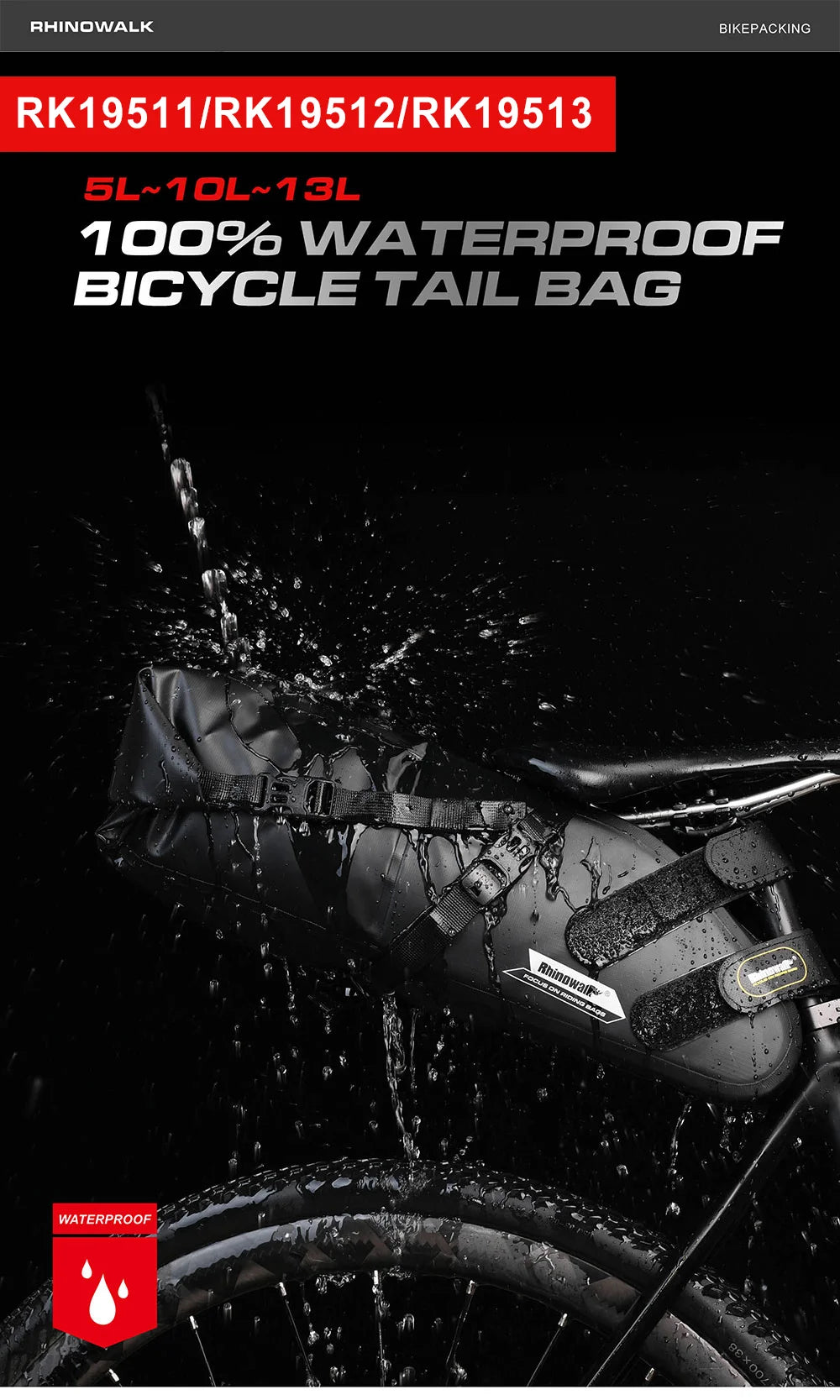 Bicycle Bag 5L-13L Full Waterproof Road Mountain Bike Cycling Rear Rack Bag Luggage Pannier Bike Saddle Accessories