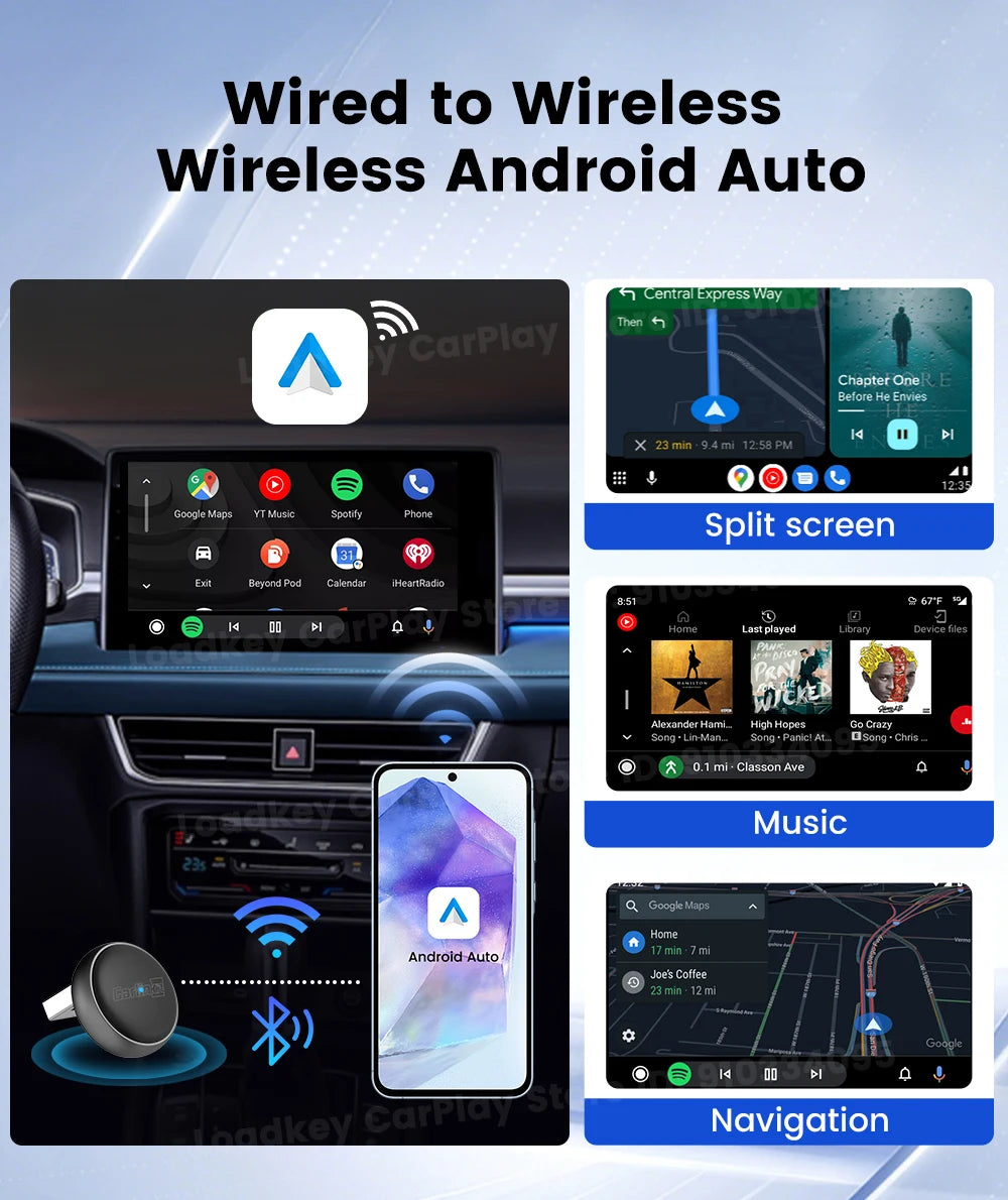 New CarlinKit Mini Ultra3 Wireless CarPlay Adapter Android Auto Wireless Dongle 2-In-1 Wireless Adapter Auto Connect 5.8G Wifi