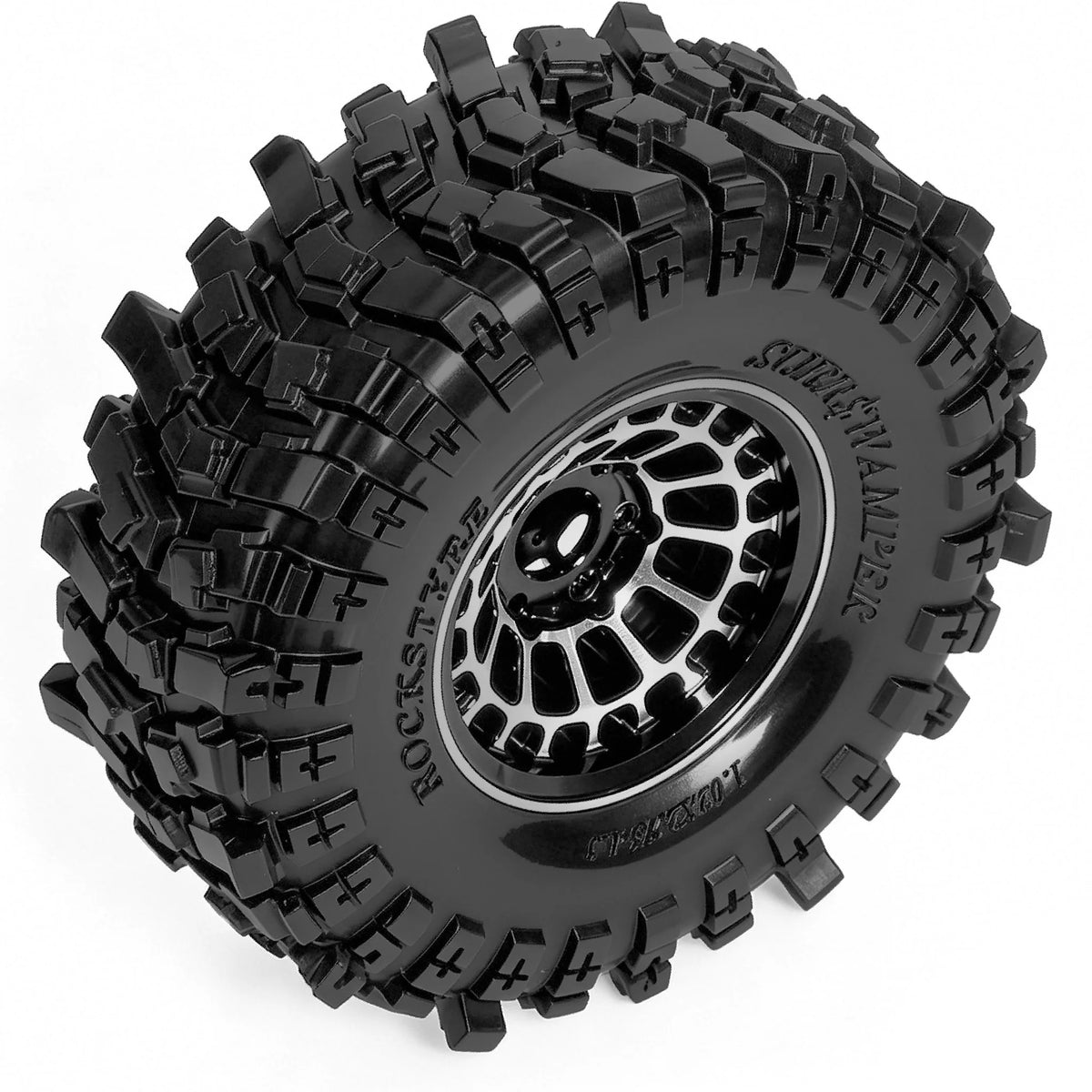 RED SPIDER 4Pcs 1.3 Inch RC Complete Wheels Set Metal Beadlock Wheel Rims + Deep Tread Rubber Tires With Foam OD 68.8mm For 1/18 Traxxas TRX4M Axial SCX24 FCX24 Micro RC Crawler Buggy Off Road DIY Modification Parts