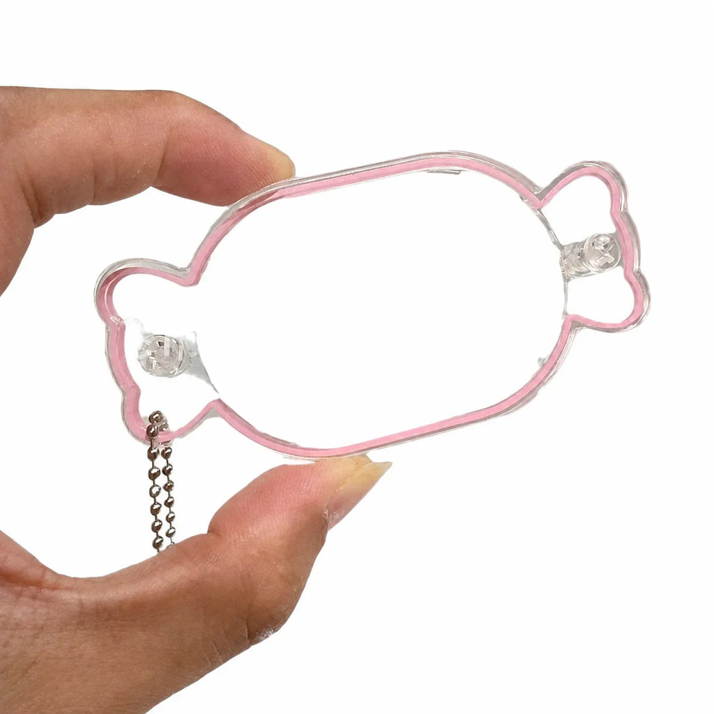 Candy Shape Acrylic Shaker Keychain Clear DIY Charm Pendant with Colored Edge Gift for Bag Keychain Jewelry Making