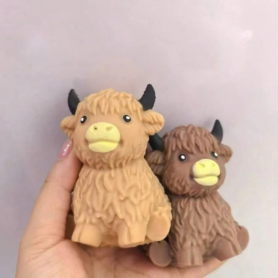 Highland Cow Squishy Toy, Slow Rebound Stress Relief Fidget