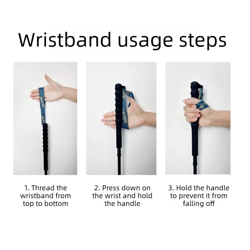 Local+ 2PCs Carbon Fiber Foldable 5-Sections Ultra-Light 110g Trekking Poles Walking Cane, 110/120/130cm Fixed Length Hiking Sticks for Outdoor Camping, City Running, Travel, Men Women Lightweight Portable Gear Caron Fiber Bl