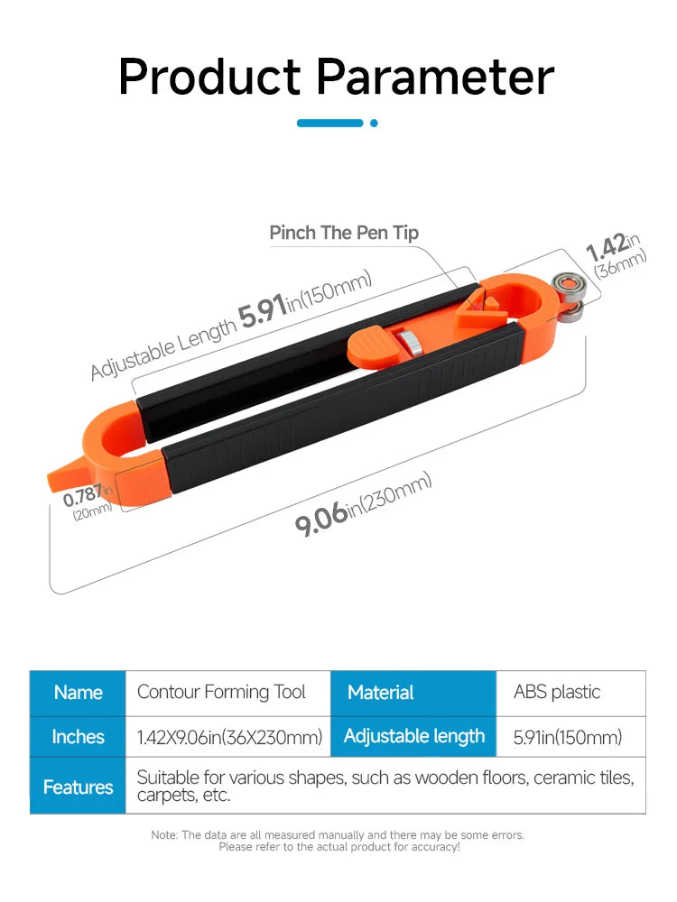 Adjustable Locking Profile Scribing Ruler Precision Contour Gauge Irregular Shape Copier Measuring Tool for Woodworking Flooring Cabinetry Tile Pipe