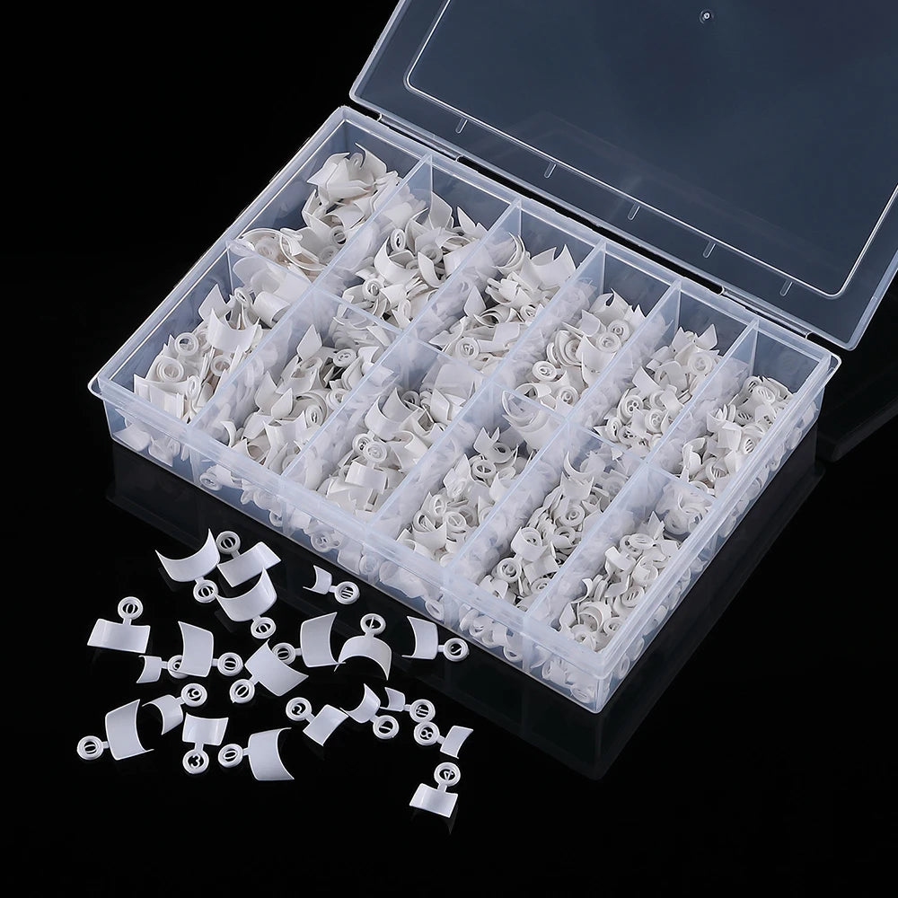600PCS French Short Square Nail Tip Natural Half Cover Acrylic Nails Press on Nails for Nail Salons DIY Home with Box Fake Nails