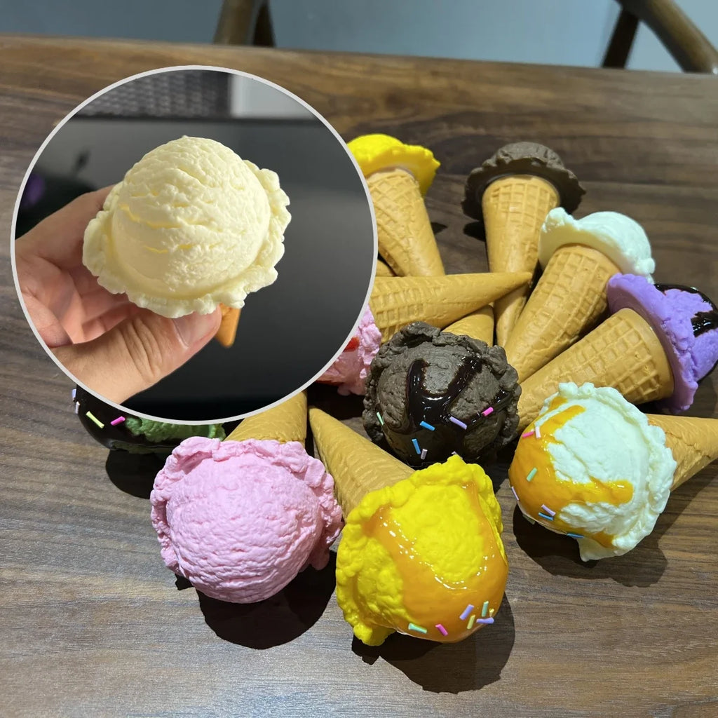Simulation Ice Cream Ball Model Fake Sweet Cone Dessert Shop Lifelike Decor Photography Props Display Fake Food Model Ornament