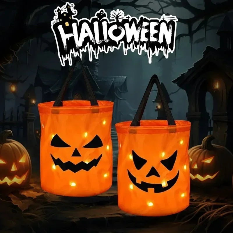 Halloween LED Light-Up Pumpkin Candy Bag