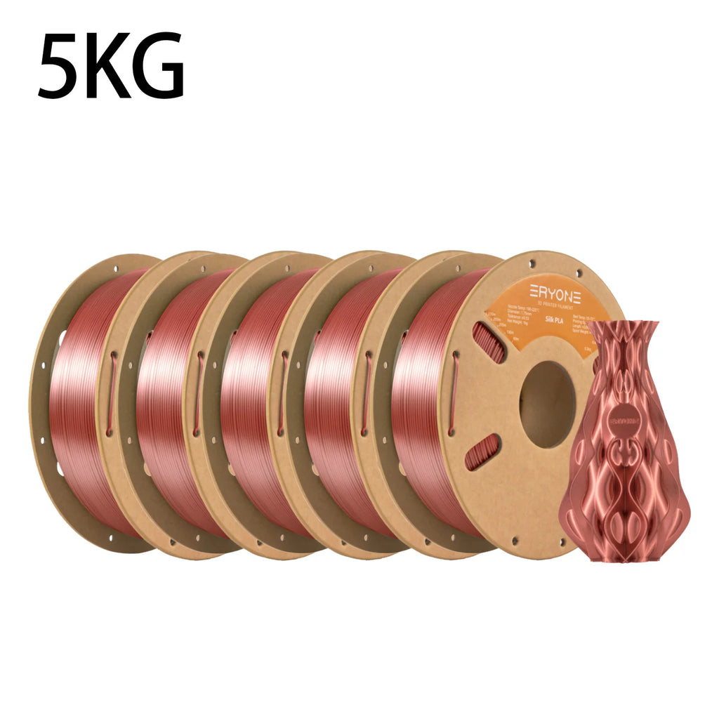 ERYONE 1KG Silk PLA 3D Printer Filament 1.75mm, Premium Silk Shiny Finish Single Color, Glossy Smooth Surface 1kg Spool