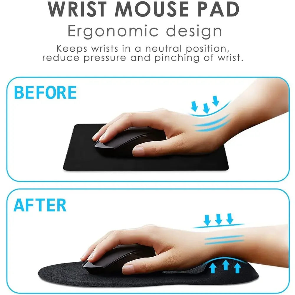 Ergonomic Wrist Rest Mouse Pad with Memory Foam - Non-Slip Gel Support Wrist Pad for Computer PC Laptop