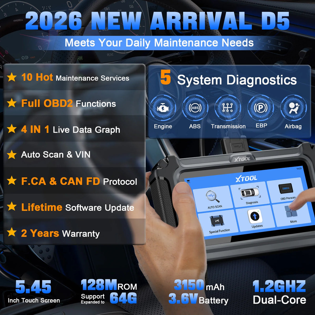 XTOOL D5 OBD2 Car Diagnostic Tool
