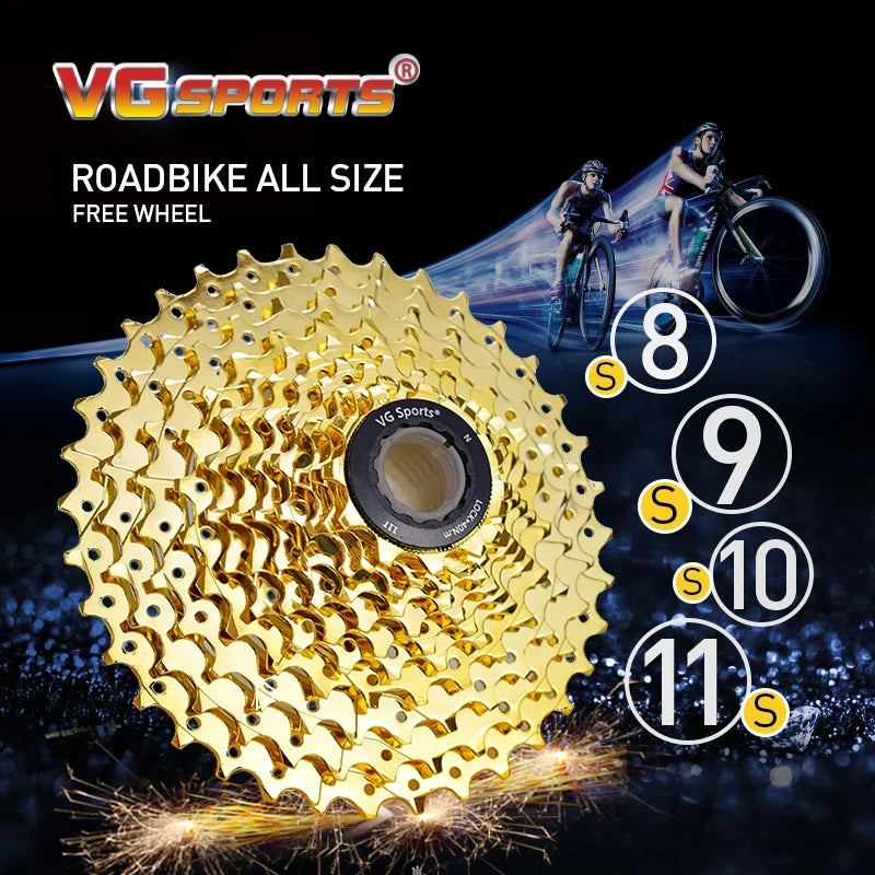 VG Sports All Size Road Bike 8 9 10 11 Speed Velocidade Bicycle Freewheel 11-25T/28T/32T/36T Bicycle Cassette Freewheel Sprocket