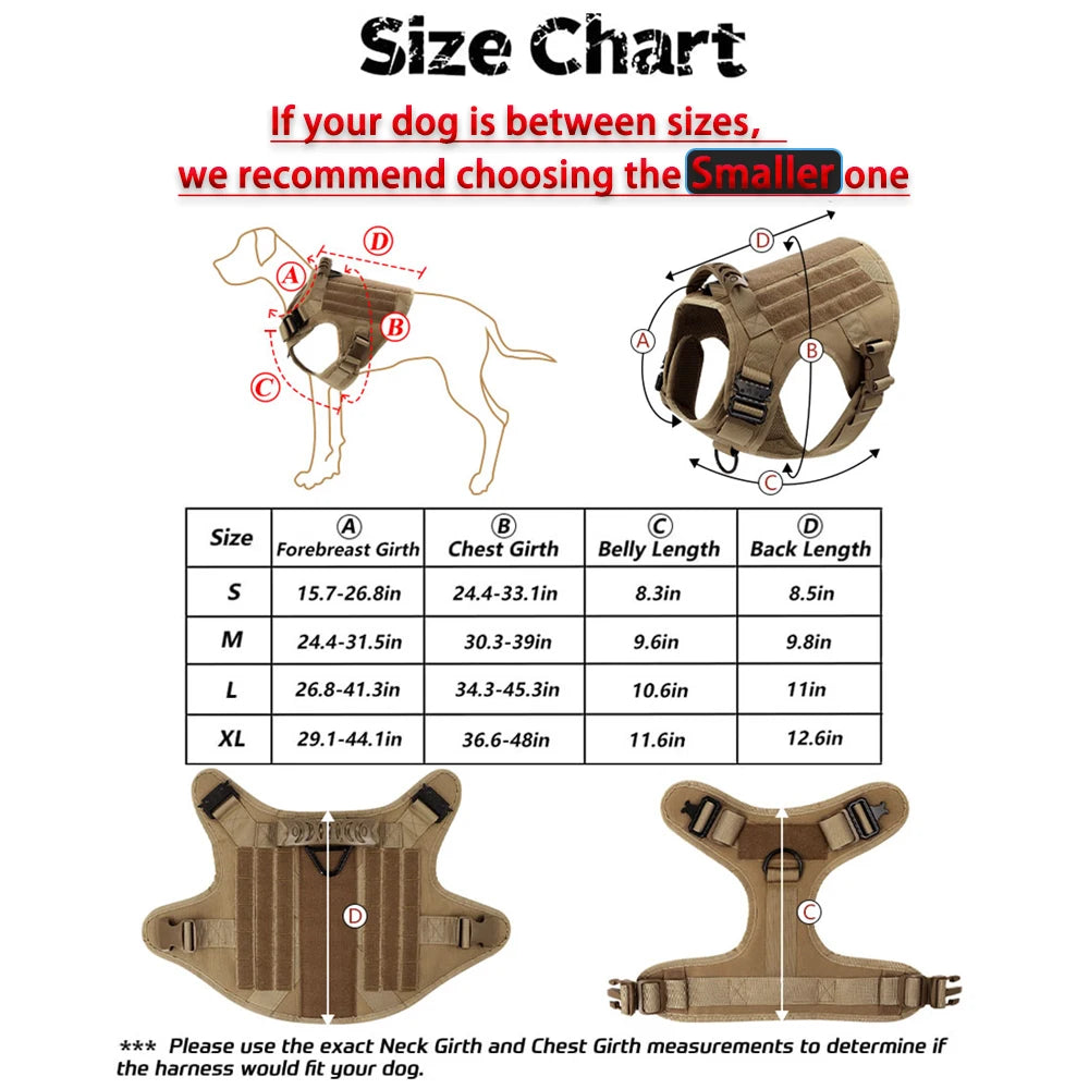 Dog Harness and Leash Set with Collar, Training and Walking Vest for Medium and Large Dogs