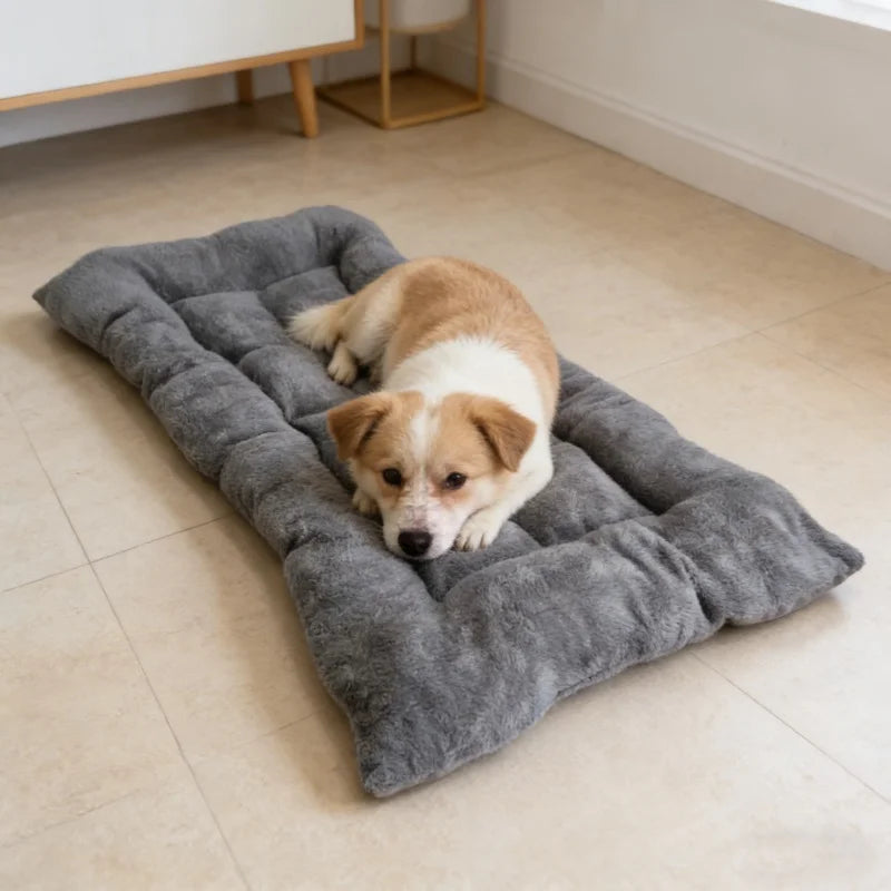 Plush Dog Bed Sofa, Thickened Soft Polyester Pet Mat for Small, Medium and Large Dogs and Crates