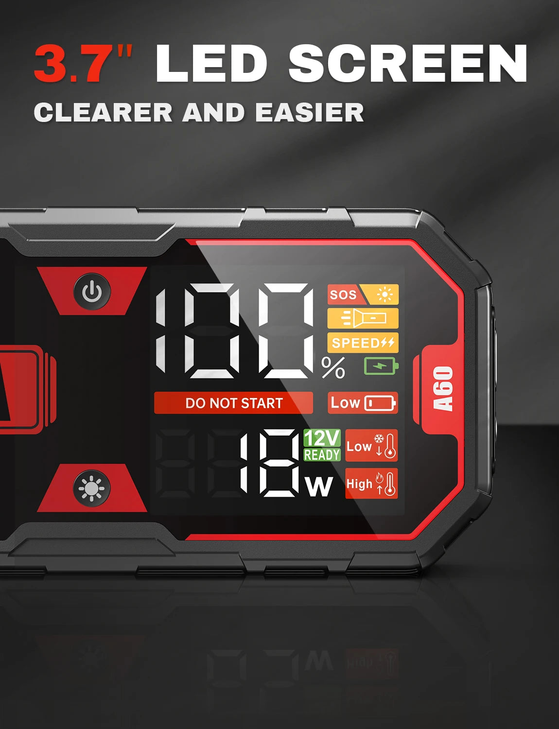 6250A 12V Portable Car Jump Starter Auto Battery Booster Power Bank Emergency Jump Pack Starting Device for 10.0L Gas / 6.5L Diesel Engines