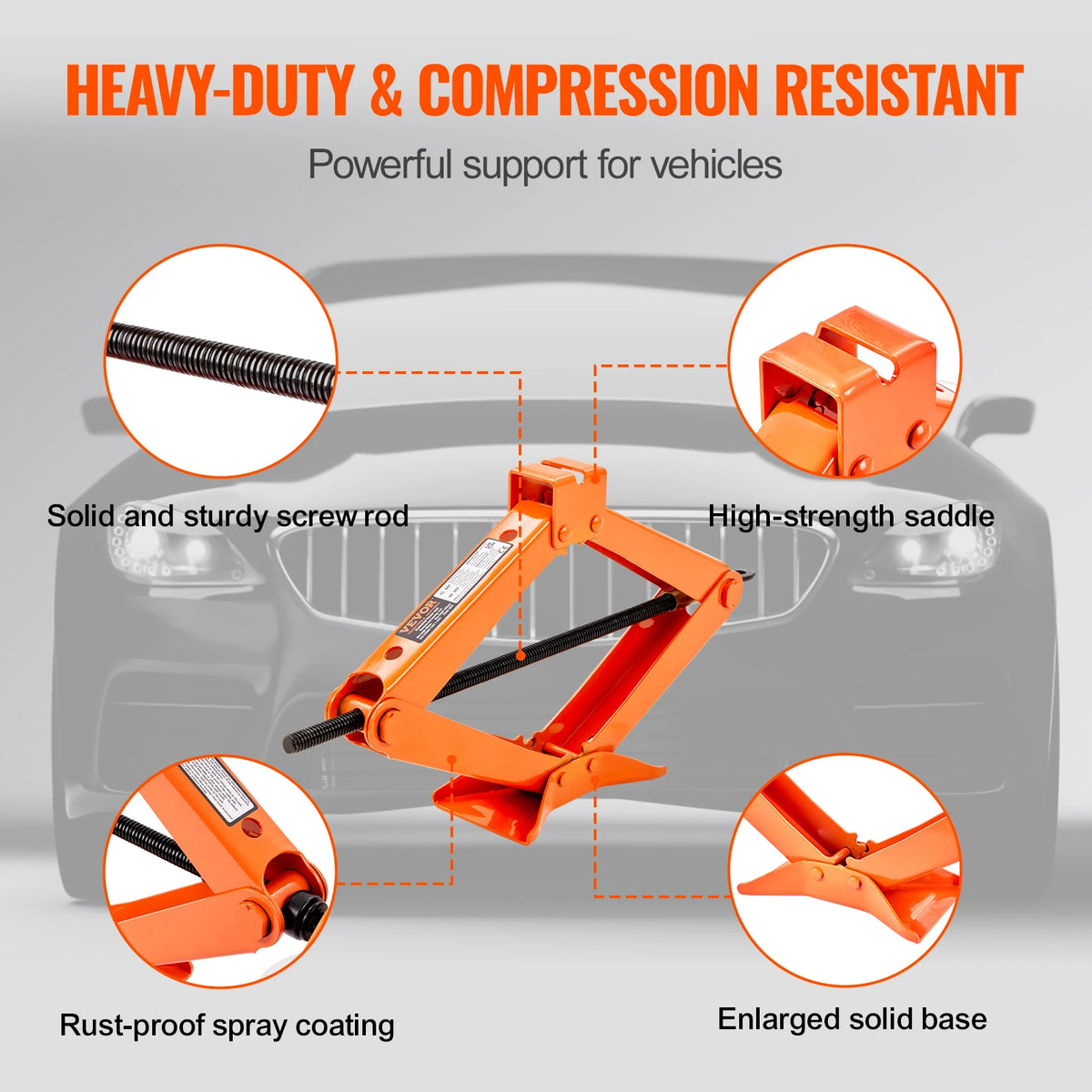 SucceBuy Scissor Jack 2.5Ton/5512 lbs Scissor Car Jack 3.7"-17.1" Lifting Range Scissor Lift Jack Portable Tire Jack for Car Etc