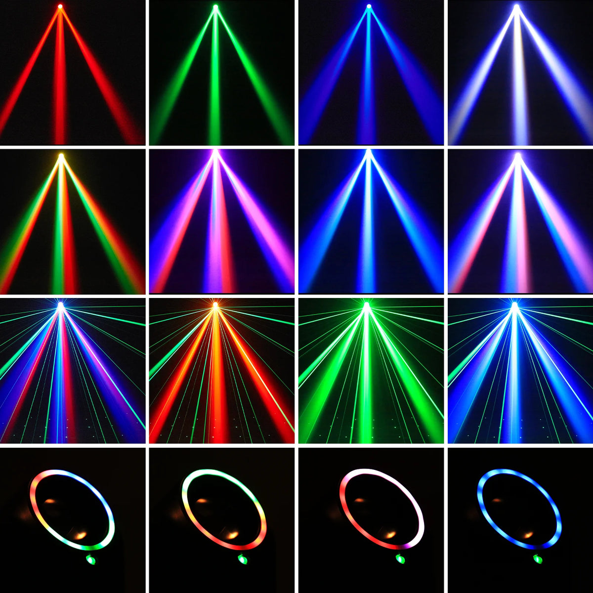 Mini 30W LED Moving Head Spot Light, 4-in-1 RGBW DMX Sound-Activated DJ Light