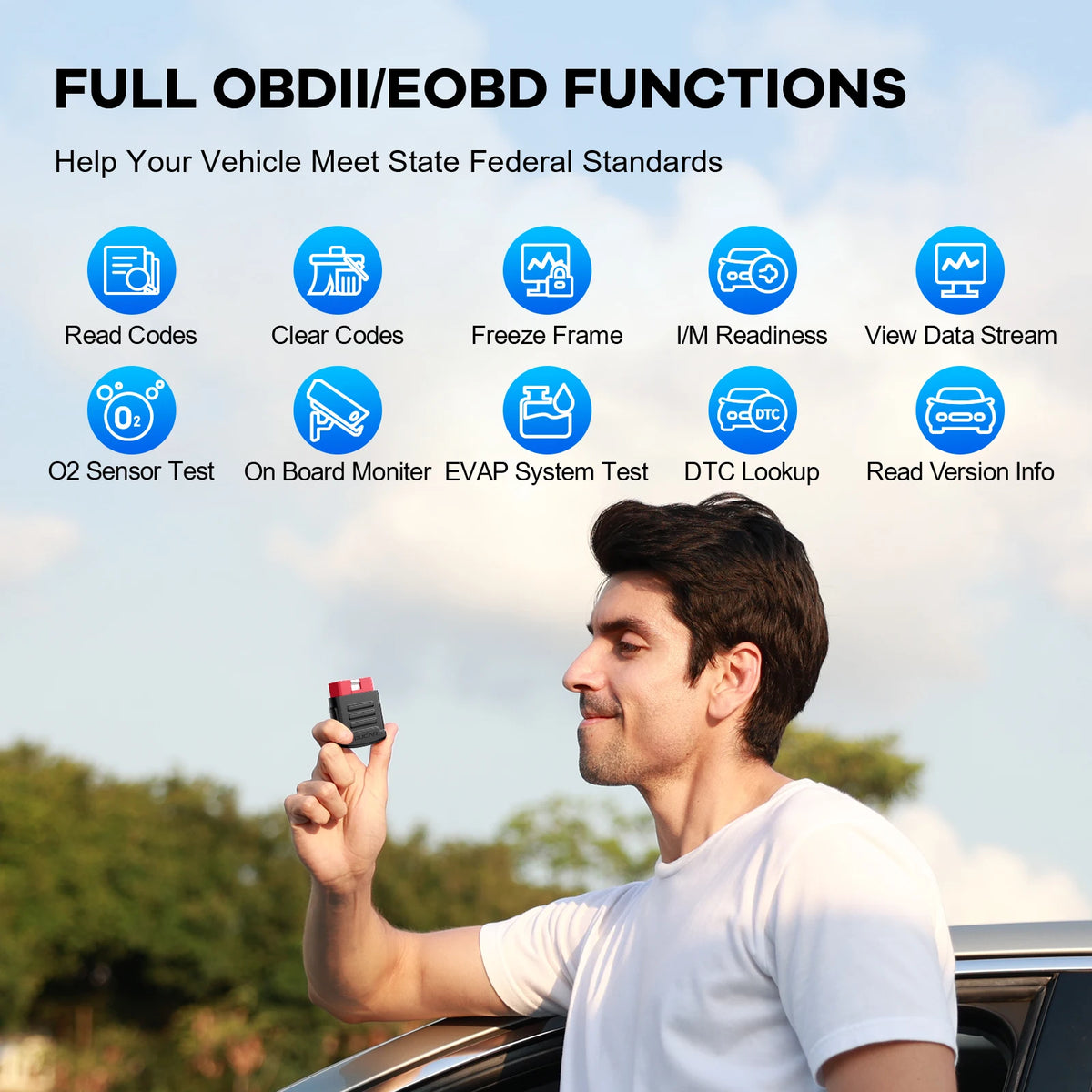 MUCAR BT200 Bluetooth OBD2 Scanner, Full System Car Diagnostic Tool with 15 Reset Functions