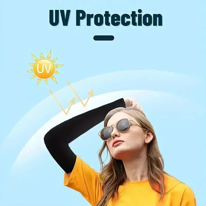 Cooling Arm Sleeves UV Sun Protection, Ice Silk Arm Covers for Men and Women