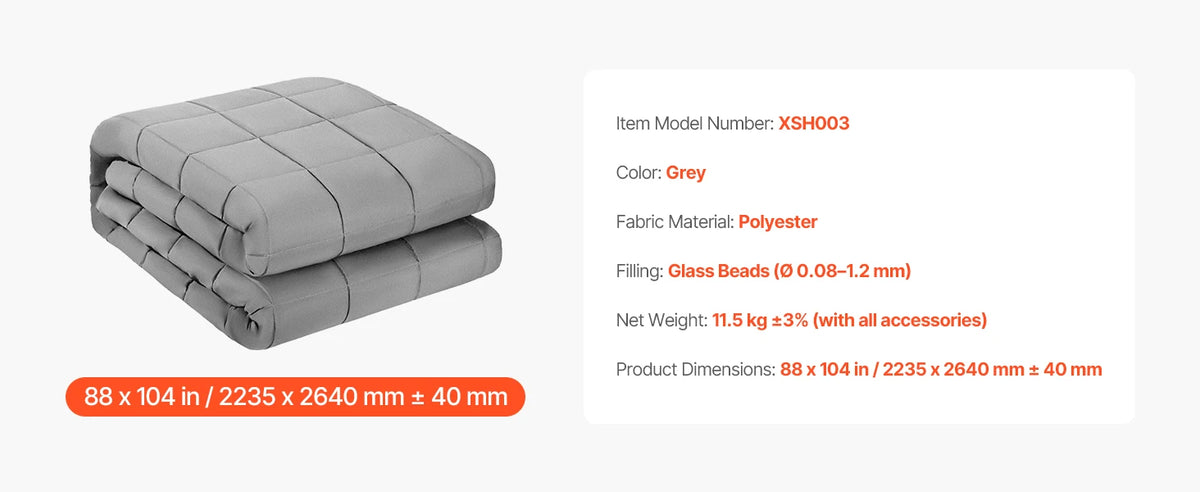 SucceBuy Weighted Blanket 20lb 88x104in King Size Cooling Breathable Blanket w/ Glass Beads All-Season Use for 200-250lb Adults