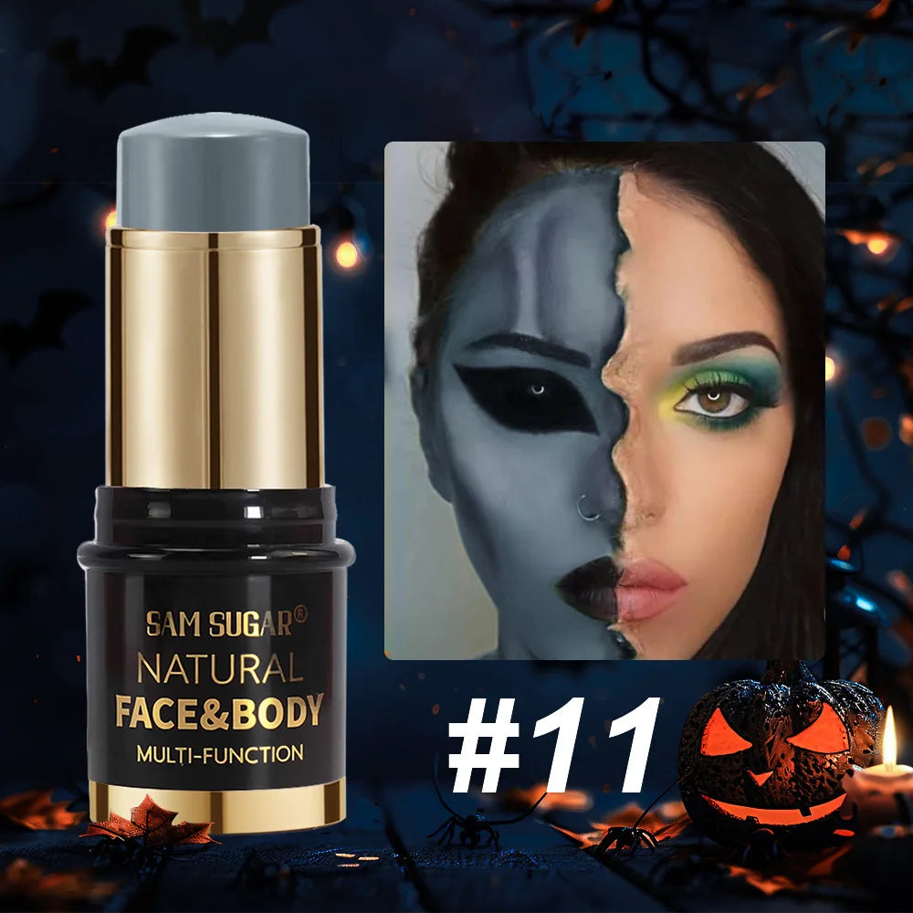 12 Colors Black White Halloween Makeup Waterproof Face Body Paint Stick Neon Colorful Blue Green Yellow Face Paint Cosmetics