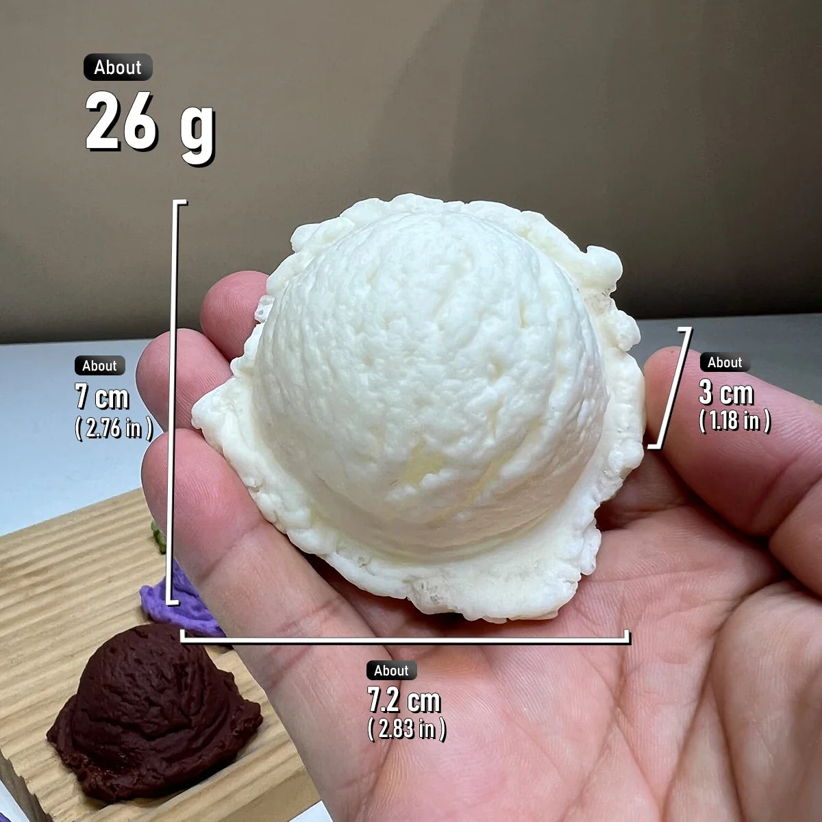 Simulation Ice Cream Ball Model Fake Sweet Cone Dessert Shop Lifelike Decor Photography Props Display Fake Food Model Ornament