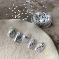 Silver Glitter Nail Charms Set