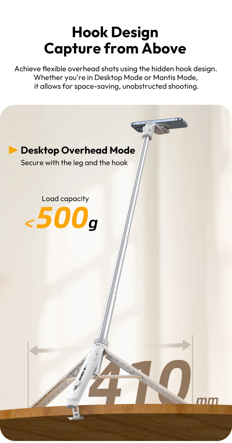 Ulanzi TT88 Overhead Desktop Phone Tripod with Magnetic Clamp, Flexible Arm Stand
