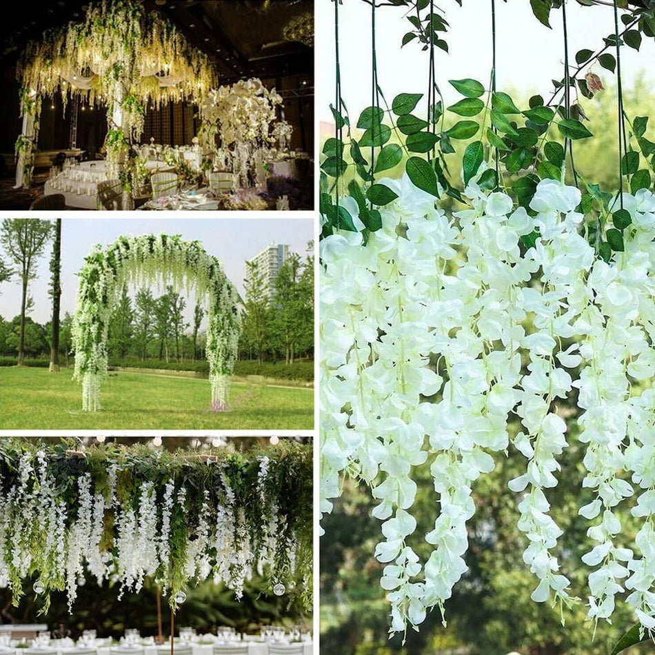 Artificial Wisteria Hanging Flowers, 43 Inch