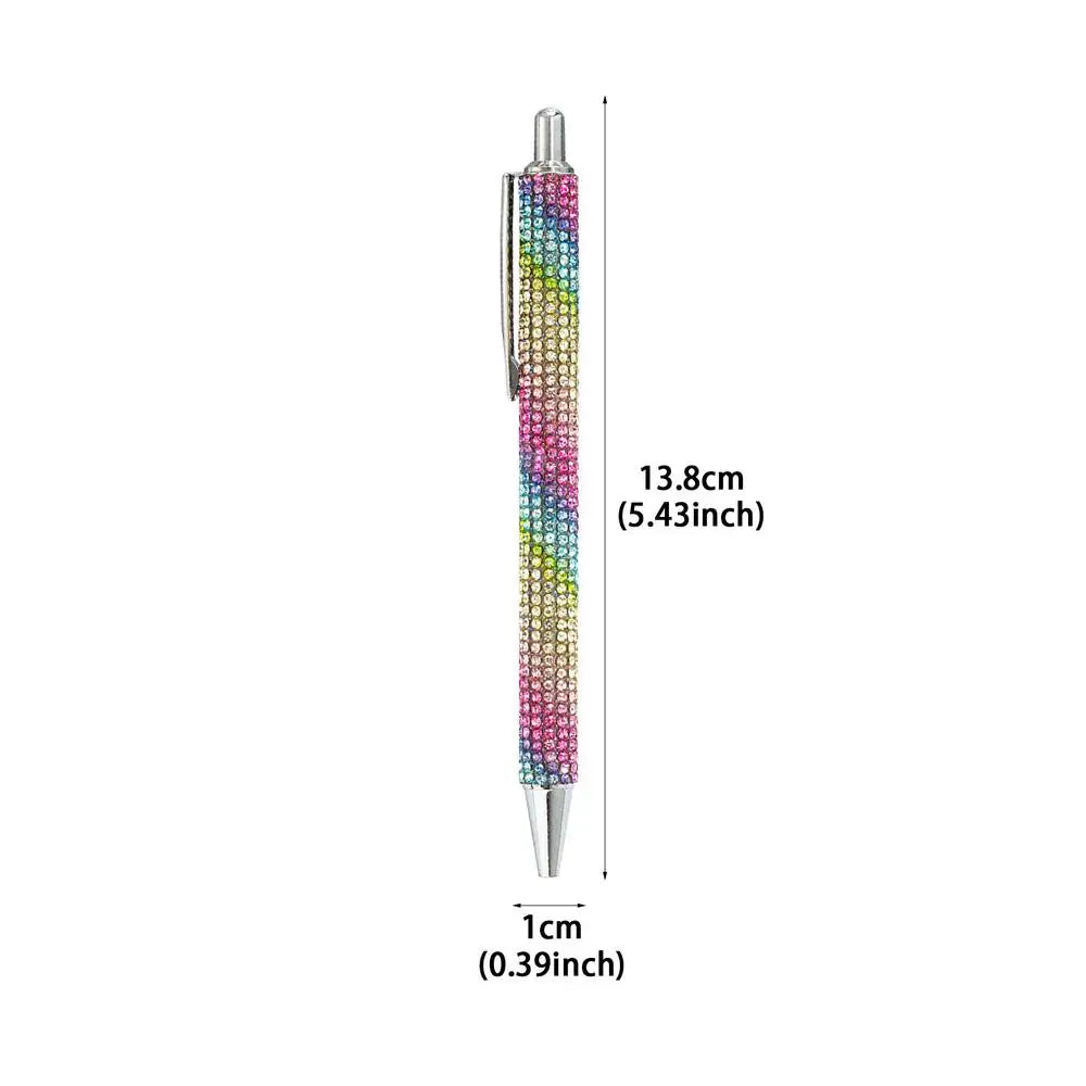 Ballpoint Pen Pearl Rhinestone Ballpoint Pen Retractable Ink Rhinestone Pen Luxury Rhinestone Cute Rose Gold Metal Stationery