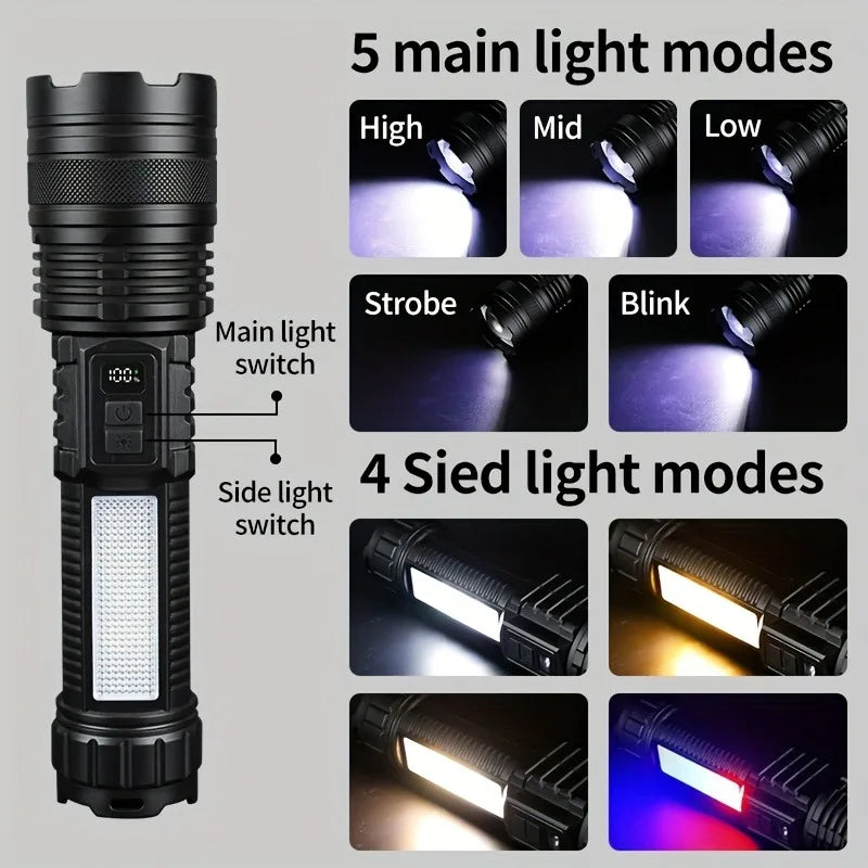Rechargeable Long-Beam LED Flashlight