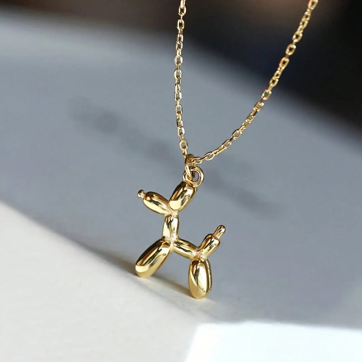 Balloon Dog Pendant Necklace for Women, Cute Hip Hop Birthday Gift Jewelry