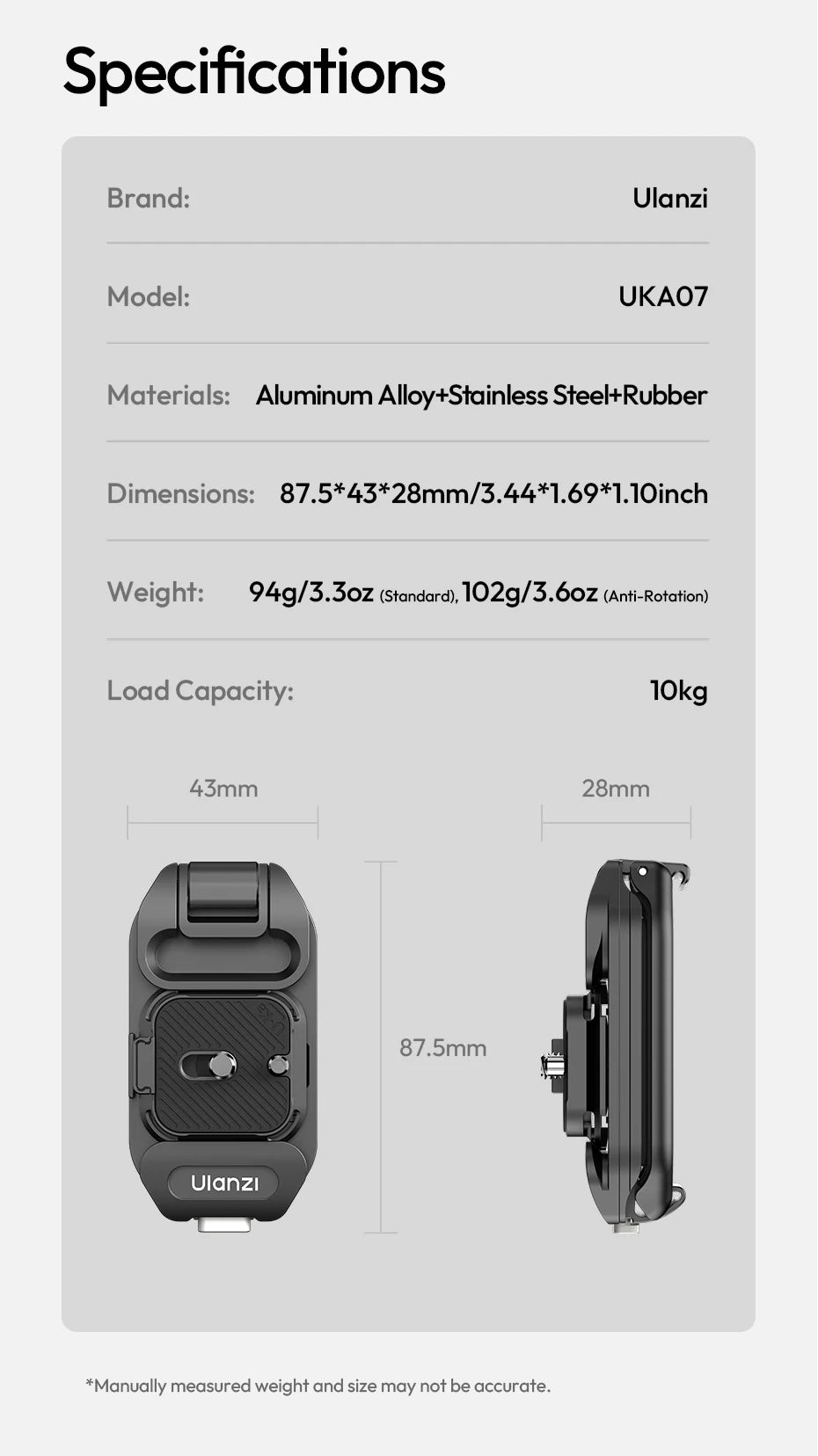 Ulanzi UKA07 Backpack Strap Quick-Release Camera Clip