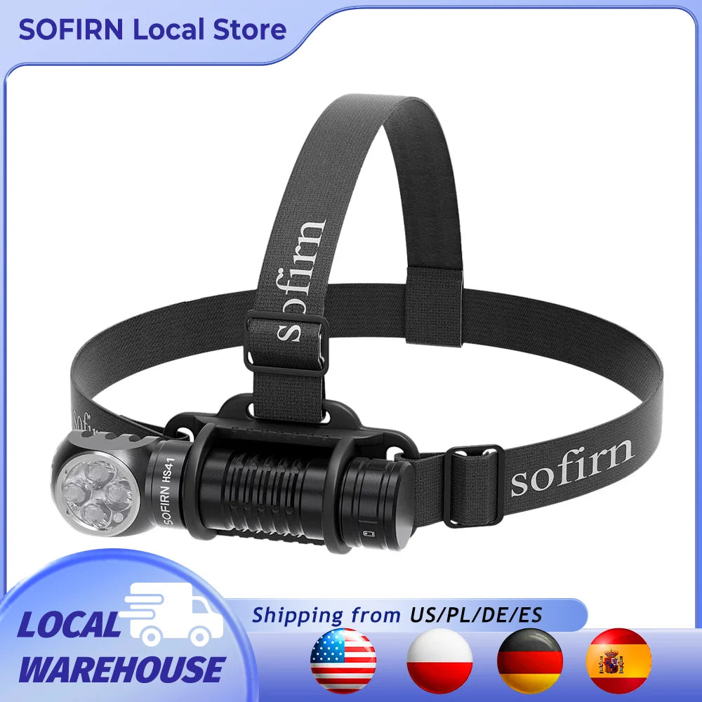 Sofirn HS41 4000 Lumen Rechargeable Headlamp, USB-C 21700 LED with Magnetic Tail