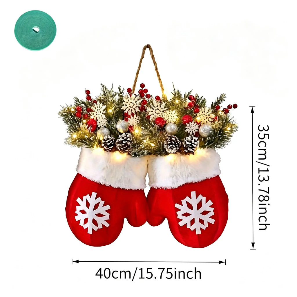LED Christmas Wreath with Artificial Pine Garland