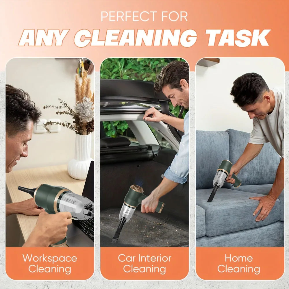 2-in-1 Cordless Car Vacuum and Air Blower, High-Power Handheld Cleaner for Car and Home