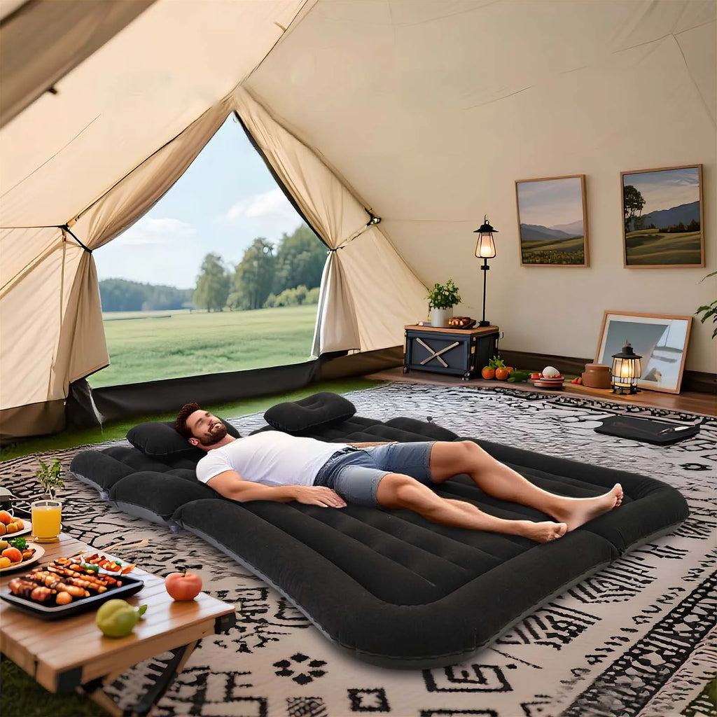 Inflatable SUV and Truck Back Seat Air Mattress with Pump and Pillow, Camping Car Bed