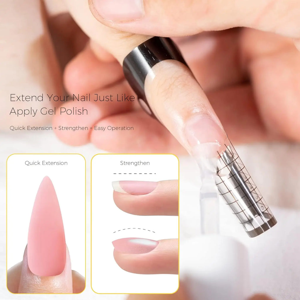 Makartt 5-in-1 Builder Gels Nail Gel Extension Nail Strengthen & Nail Repair Base Coat Nail Polish Soak Off UV/LED Lamp Needed