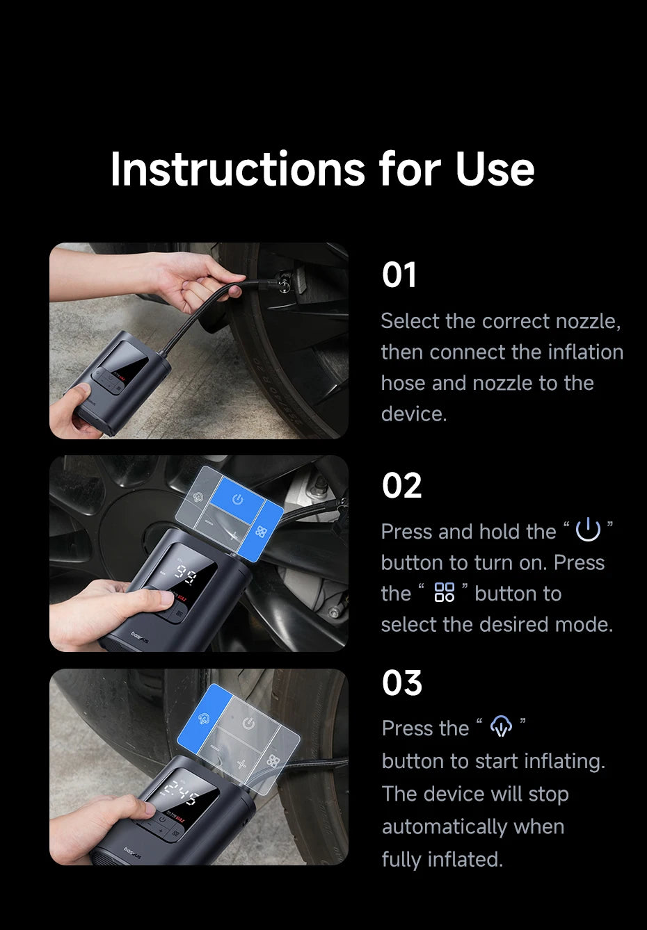 Baseus GoTrip VA1 Max Cordless Car Tire Inflator