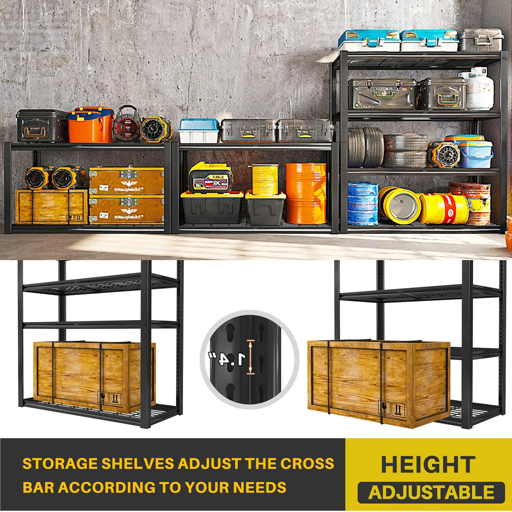 4-Shelf Heavy-Duty Garage Storage Unit, 40 x 19.5 x 59.5 Inch